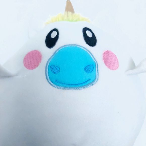 Nanco White 6 Inch Unicorn Squisy Plush With Rainbow Hair - Picture 8 of 10